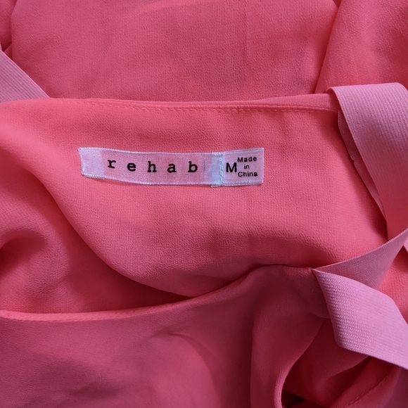 REHAB neon coral pink flowy summer top medium @v - Picture 5 of 7